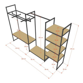 Стеллаж в стиле Loft ИМАТО-1708 для одежды