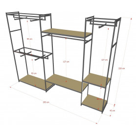 Стеллаж Лофт для одежды ИМАТО-2208б