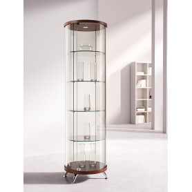 Круглая стеклянная витрина шпон As64.02vp