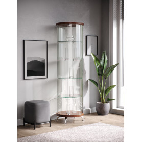 Круглая стеклянная витрина шпон As64.02vp