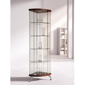 Угловая стеклянная витрина шпон 64.07vp