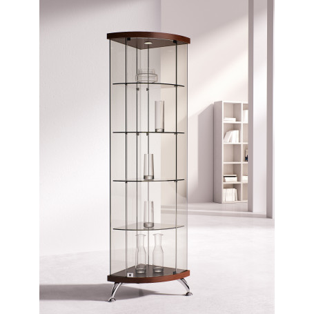 Угловая стеклянная витрина шпон 64.07vp