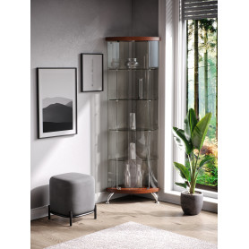 Угловая стеклянная витрина шпон 64.07vp