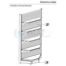 СТ-УВ 50 Стеллаж металлический угловой внутренний