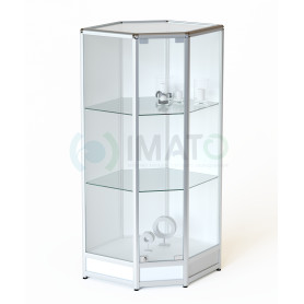 ВА-203-Д Витрина из алюминиевого профиля угловая на подиуме для ВА-200-Д,201-Д, цвет белый