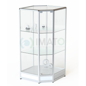 ВА-303 Витрина угловая из профиля с накопителем для ВА-300,301, цвет белый