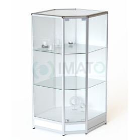 ВА-303-Д Витрина из профиля угловая на подиуме для ВА-300-Д,301-Д, цвет белый