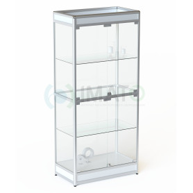 Витрина "ВА-501" из профиля с подиумом, цвет белый