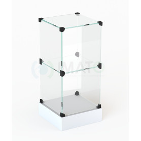 Куб 2 витрина стеклянная столбик32х32х70