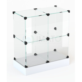 Куб витрина стеклянная двойная 4 ячейки 62х32х70