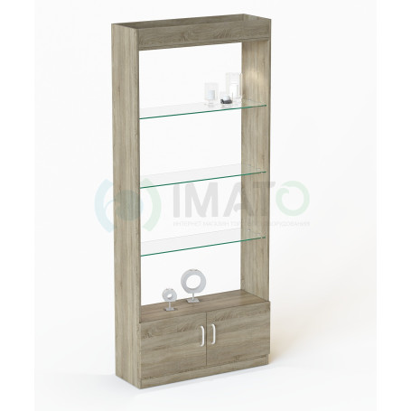 В-62 Витрина открытая, с накопителем, дверьми ДСП, без задней стенки 