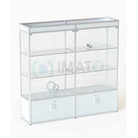 ВА-531-2 Двухсекционная витрина из профиля с накопителем и фризом