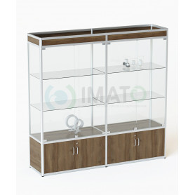 ВА-531-2 Двухсекционная витрина из профиля с накопителем и фризом
