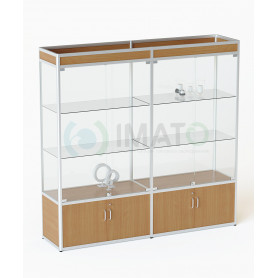 ВА-531-2 Двухсекционная витрина из профиля с накопителем и фризом