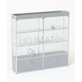 ВА-431-2 Двухсекционная витрина из профиля с накопителем и фризом